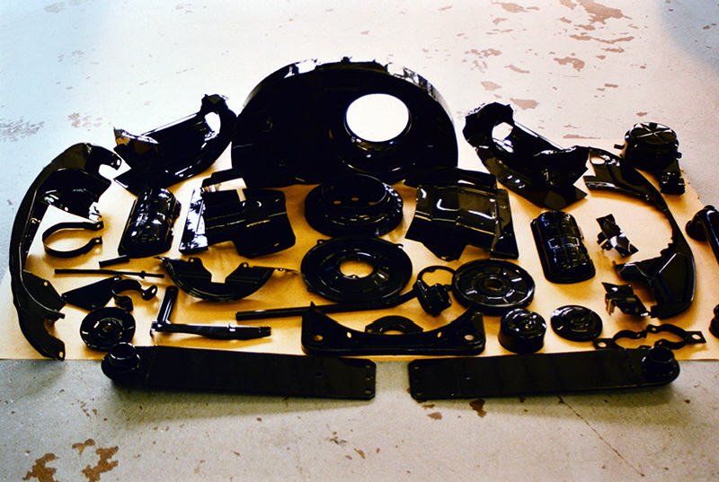 VW Bus T1 34PS Motor Blechteile Kunstoff beschichtet